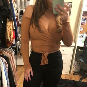 Off the shoulder wrap crop top